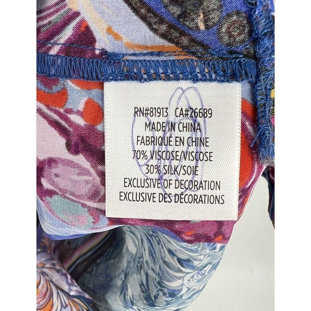 Robert Graham Dress Tie Neck Floral Paisley Colorful Size Small Flowy Silky - Picture 3 of 4